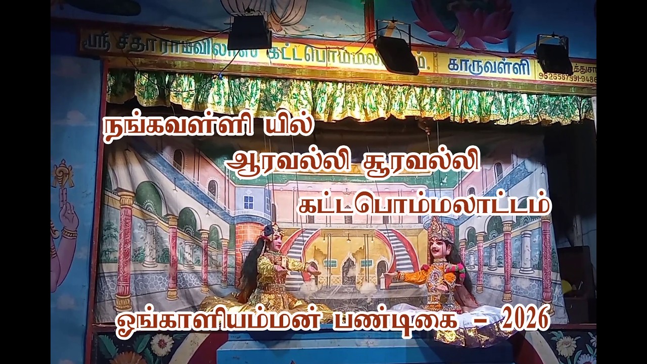 நங்கவள்ளியில் ஆரவல்லி சூரவல்லி கட்டபொம்மலாட்டம் - ஓங்காளியம்மன்  பண்டிகையை முன்னிட்டு...