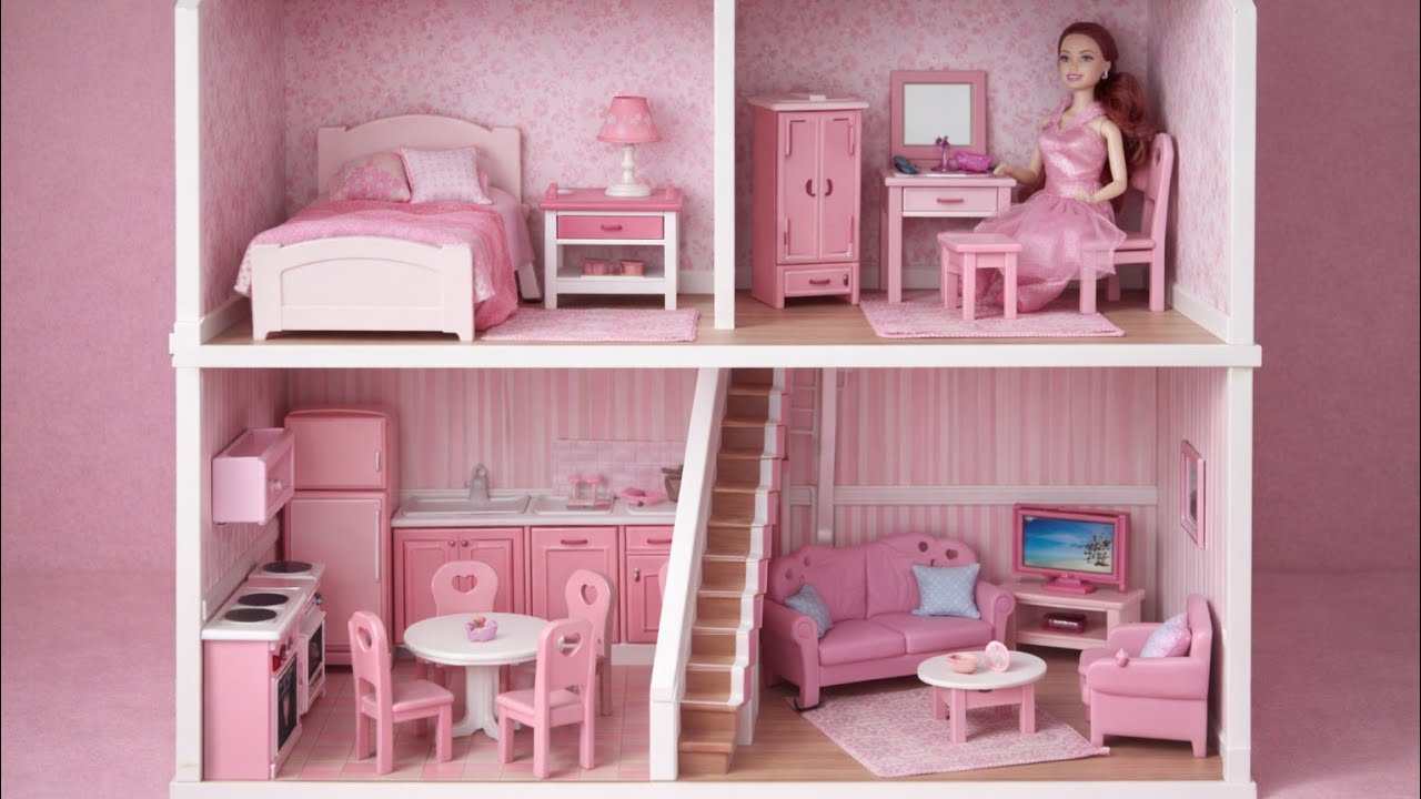  6 Minutes Satisfying with unboxing Kids’ Barbie‑Style Dressing Table Setup | ASMR REVIEW 