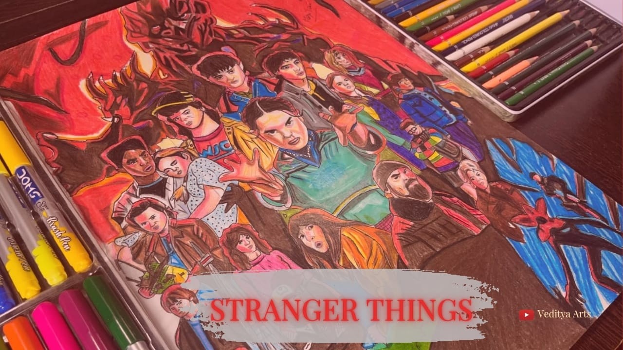 Stranger Things Season 5 Poster Speed Drawing 🔥|Fan Art🔥💝||