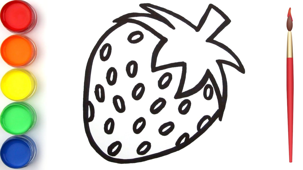 Coloring Strawberry for Kids and Drawing Video for Toddlers