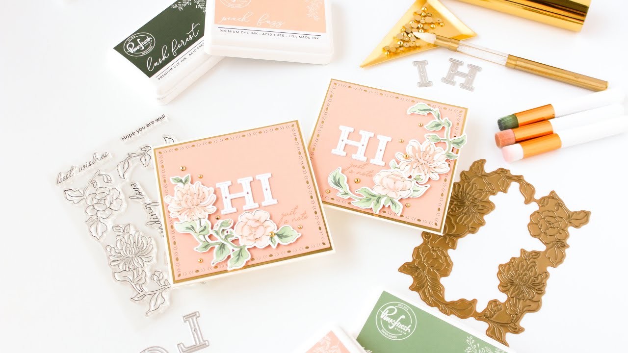 Simple Sets Series Foiled Floral Notecards - Pinkfresh Studio January 2024 Release