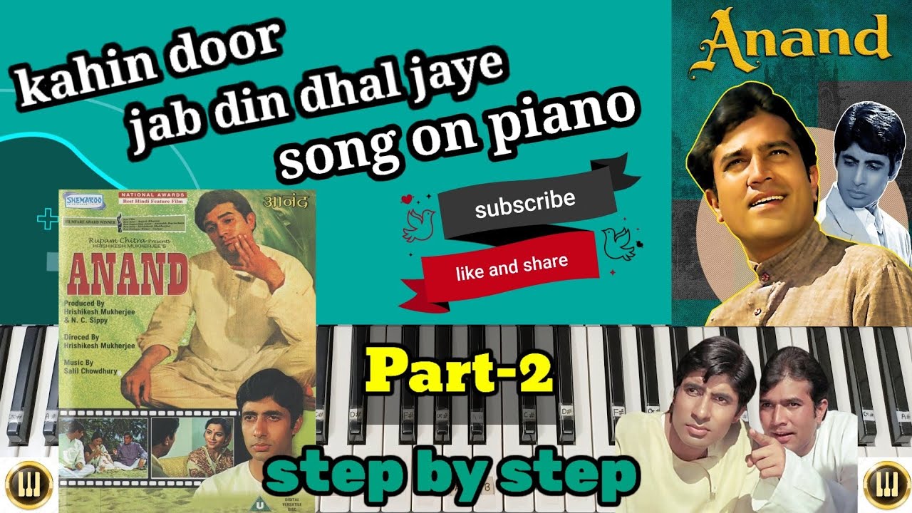 Kahin Door Jab Din Dhal Jaye Song On Piano|Piano Cover|Anand|Part-2