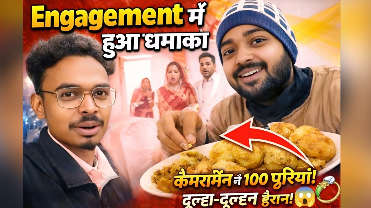 💍Engagement में हुआ धमाका💥 कैमरामैन ने खाईं100 पूरियां!दूल्हा-दुल्हन हैरान😱 