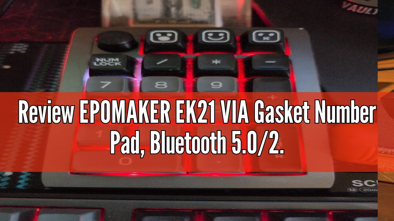 Review EPOMAKER EK21 VIA Gasket Number Pad, Bluetooth 5.0/2.4ghz/Wired Hot Swappable Numpad, with Po