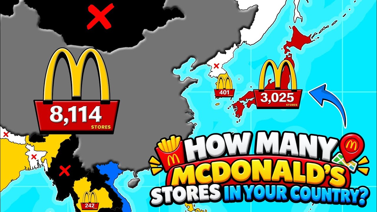 Сколько ресторанов McDonald&rsquo;s в каждой стране (карта 2026 года)