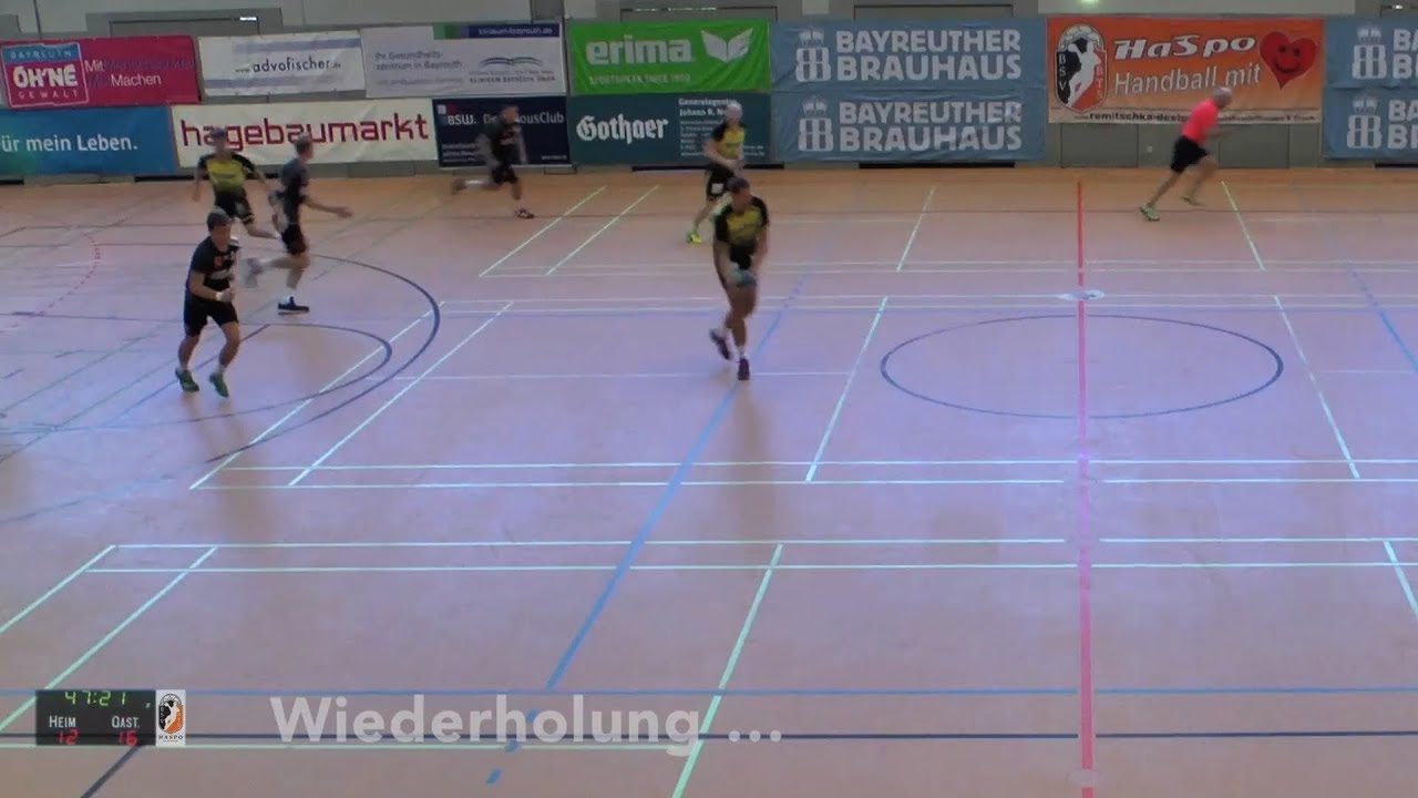 Handballregeln: Prellfehler (1.Szene); Ball nicht freigegeben (2.Szene)