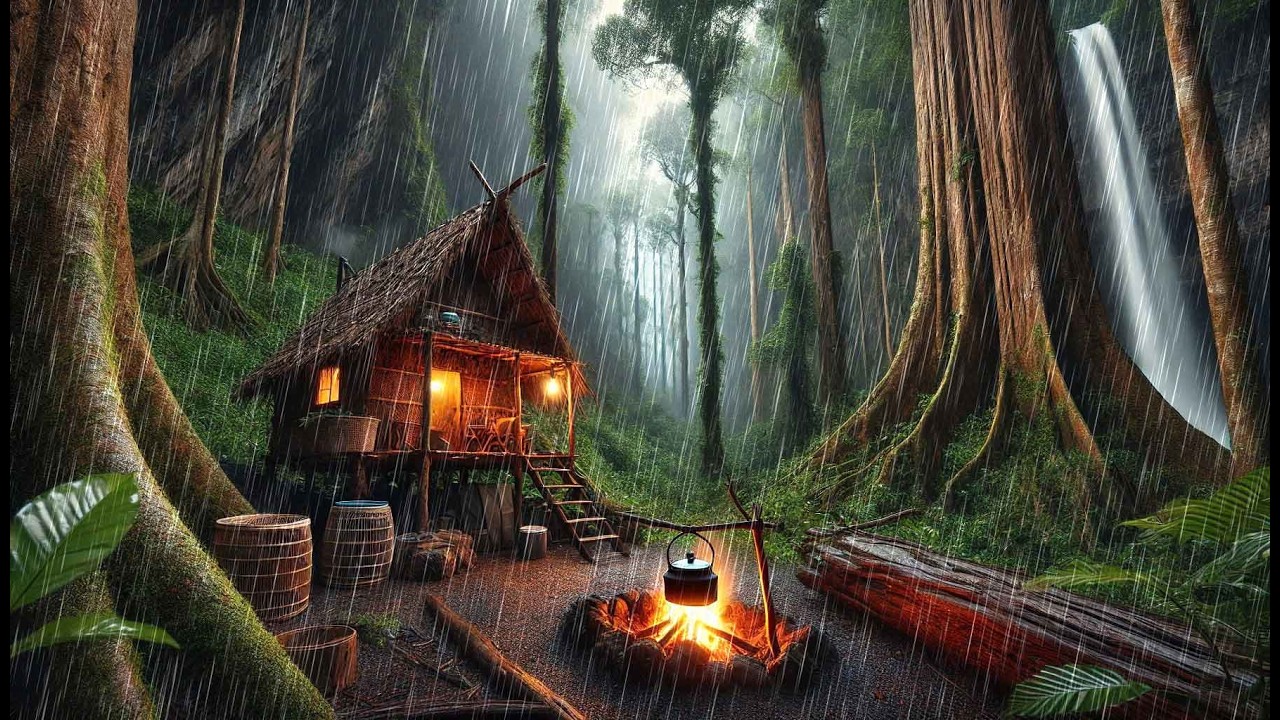 Building a survival shelter in the woods | building and survival skills