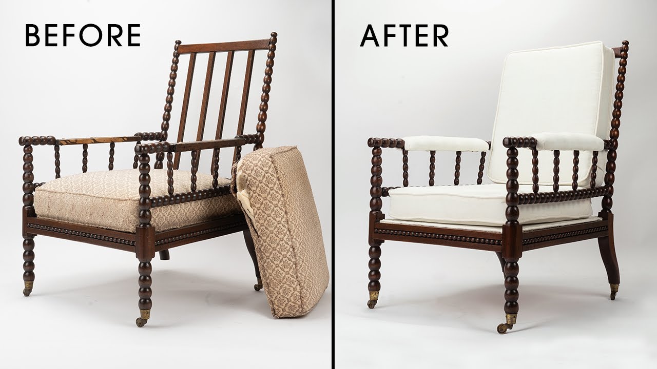 150 Year Old Chair Restoration With ANTIQUE French Linen
