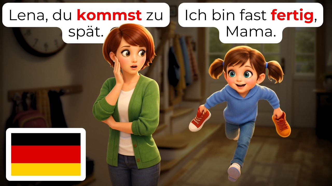 🇩🇪 Morning Rush Magic 🌅 | 15 German Mom & Daughter Talks (A1-A2)