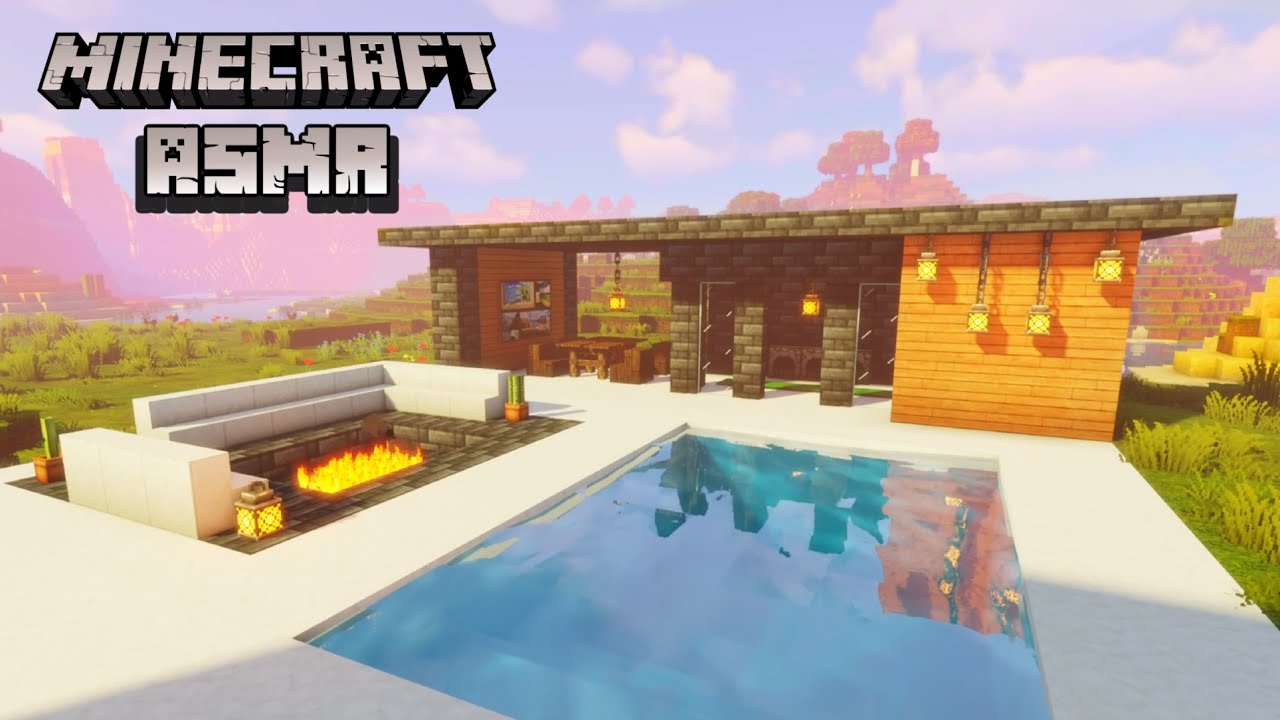 Minecraft ASMR | Building a Tiny Modern House 🏡 Whispers + Minecraft music and sounds