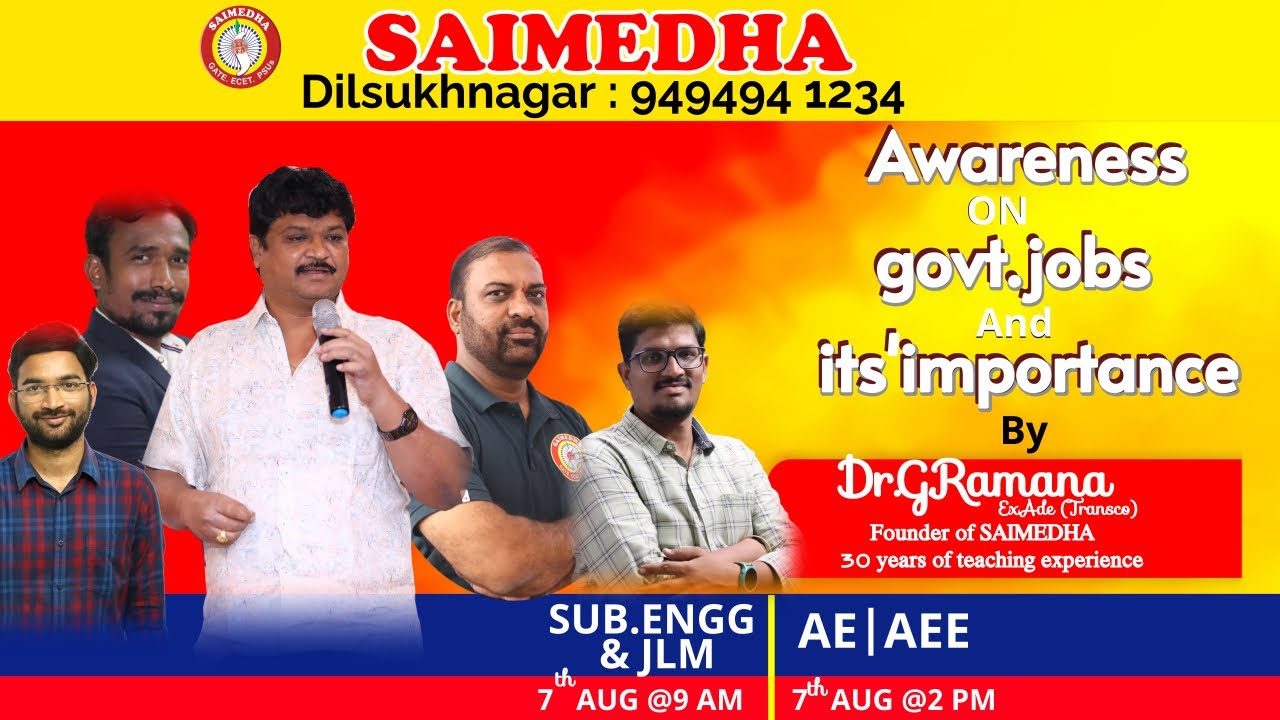 AWARENESS PROGRAM FOR ASSISTANT ENGG @ 2PM SAIMEDHA DILSUKHNAGAR SAIMEDHA GATE APP