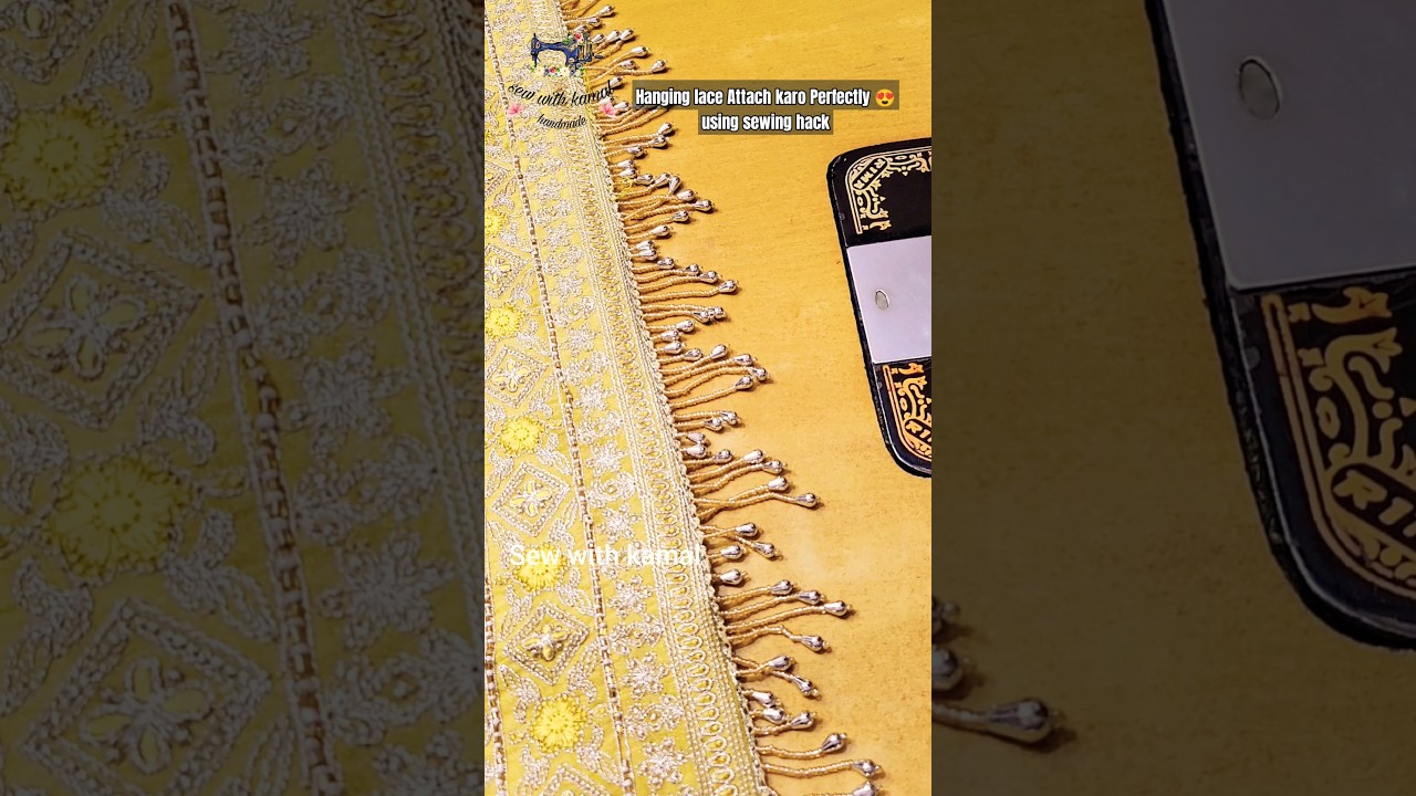 Attach Hanging Lace Perfectly ❤️👌🏻#stitching #fashion #designer #sewing #viralvideo #diy