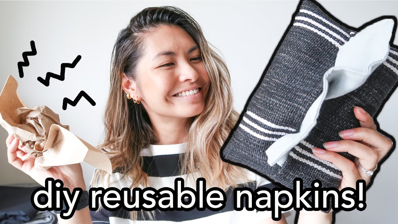 Reusable Napkins with Pouch! Zero waste paper towel alternative, Sustainable easy to sew cloth scrap