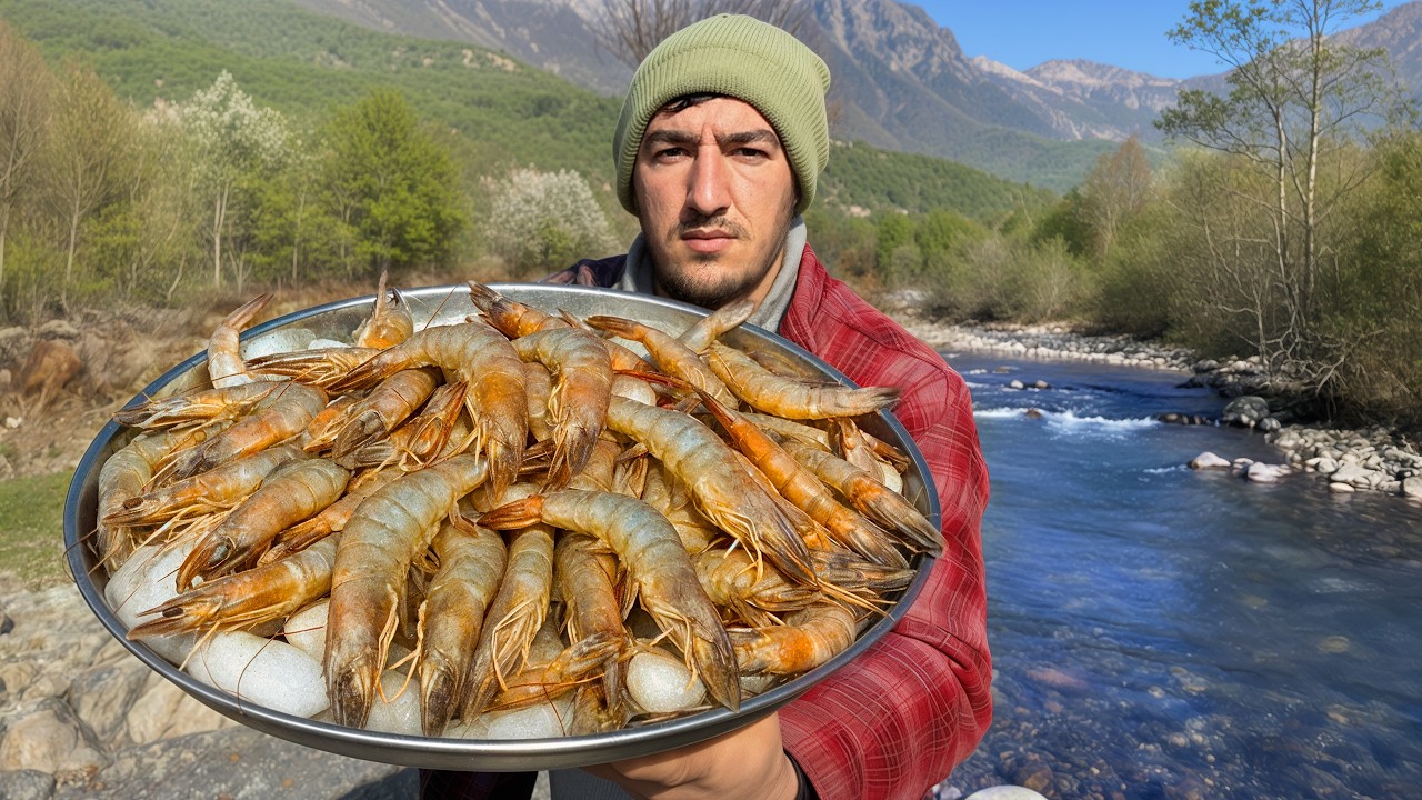Crispy Village Shrimp Cooked Over Wood Fire