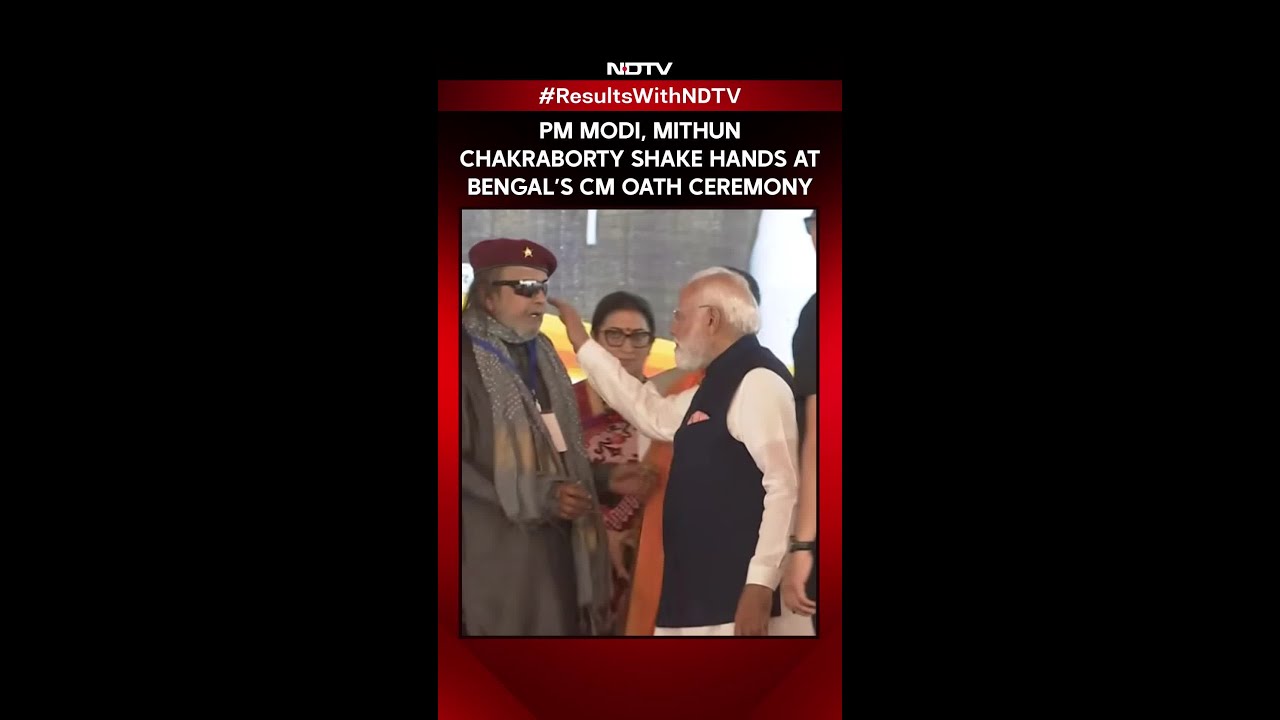 PM Modi, Mithun Chakraborty Shake Hands At Bengal CM's Oath Ceremony