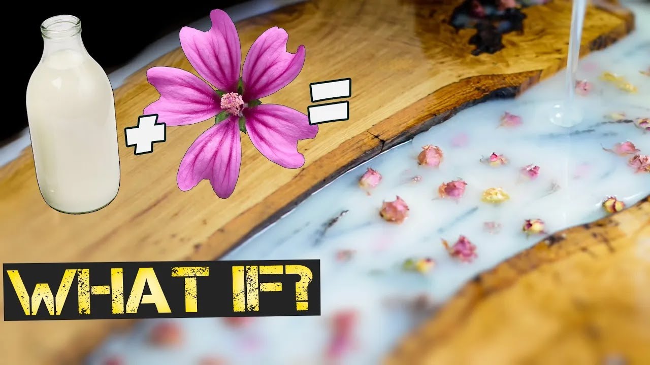 Table Made of Real Flowers and Milky Epoxy