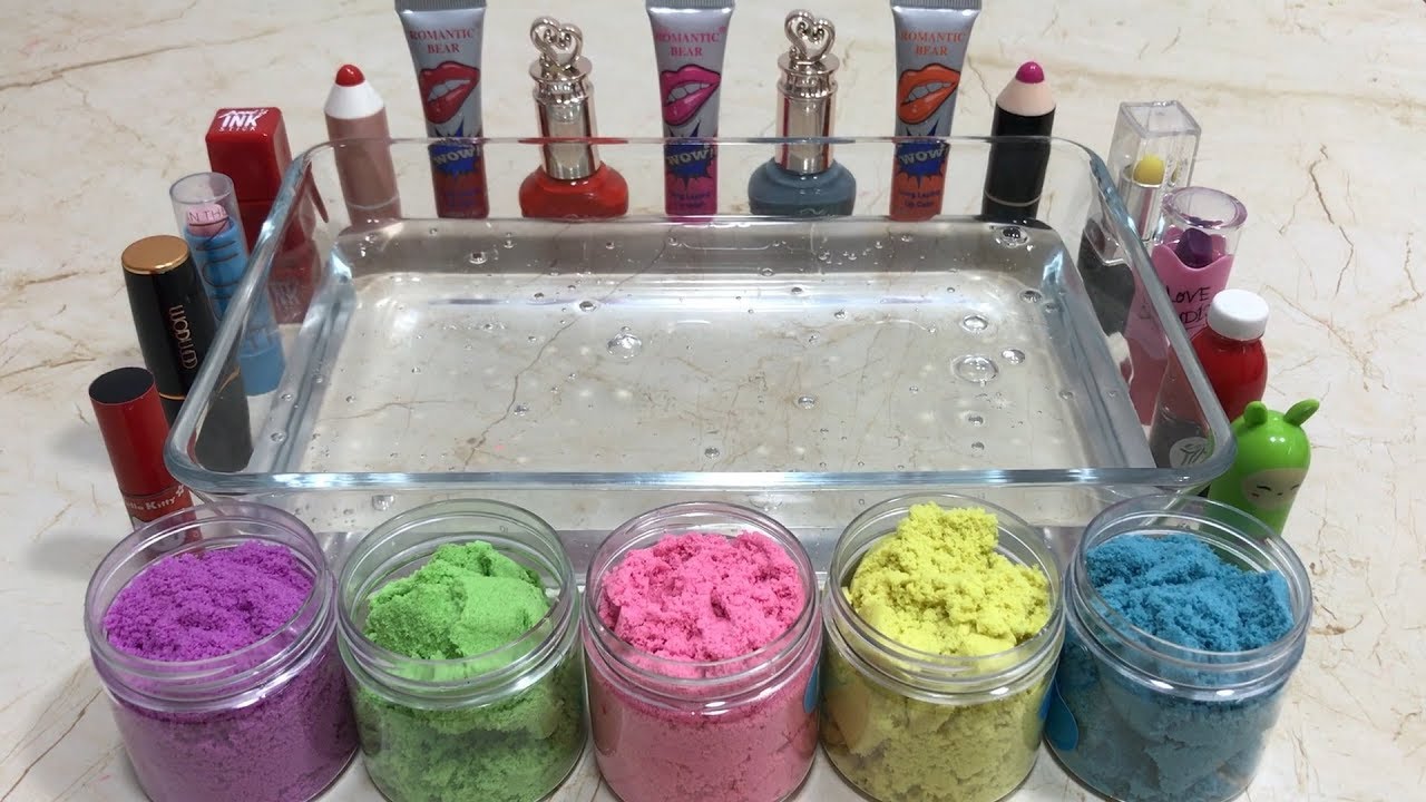 MIXING MAKEUP & KINETIC SAND INTO CLEAR SLIME !! MOST SATISFYING SLIME VIDEOS
