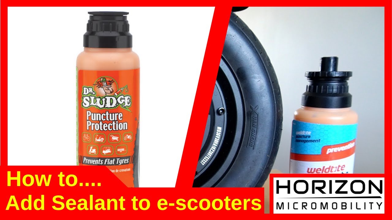 Adding sealant to an electric scooter inner tube