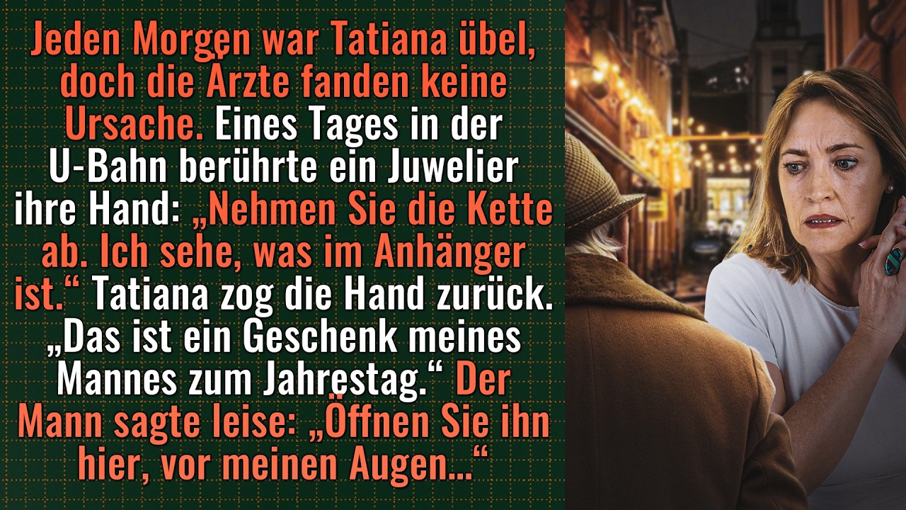 Tatiana war jeden Morgen übel, bis ein Juwelier im Metrozug ihren Anhänger erkannte und warnte.