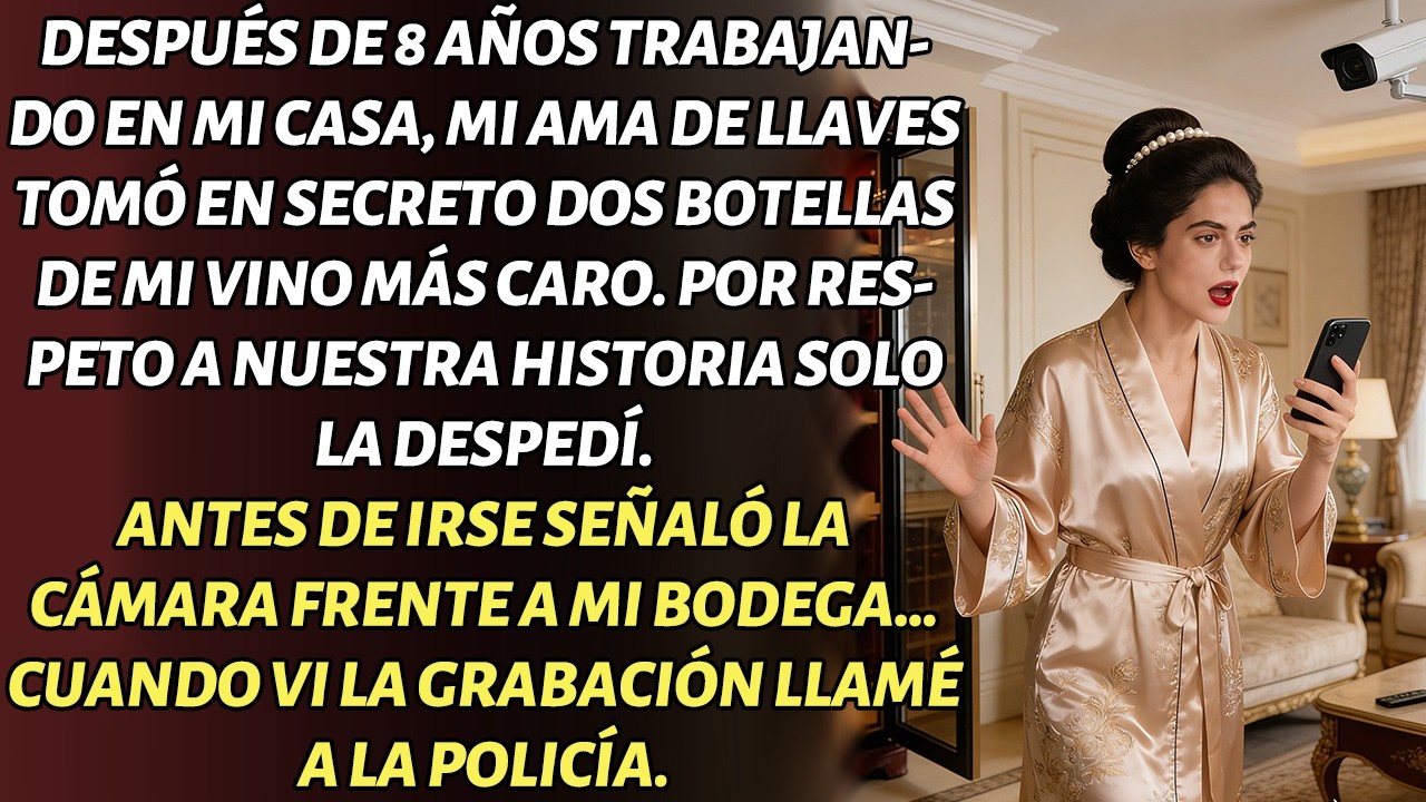 MI AMA DE LLAVES DE 8 AÑOS ROBÓ MI VINO. ANTES DE IRSE SEÑALÓ LA CÁMARA… LLAMÉ A LA POLICÍA.