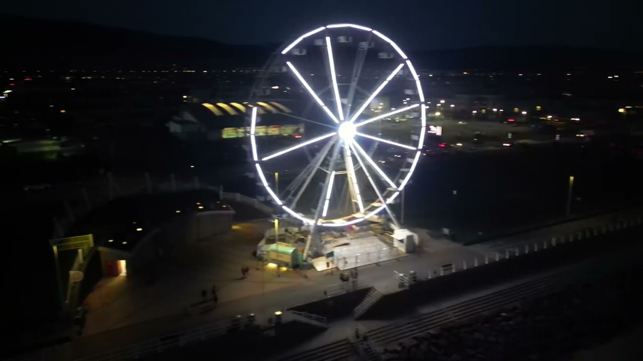 port talbot eye,night shot of drone 
