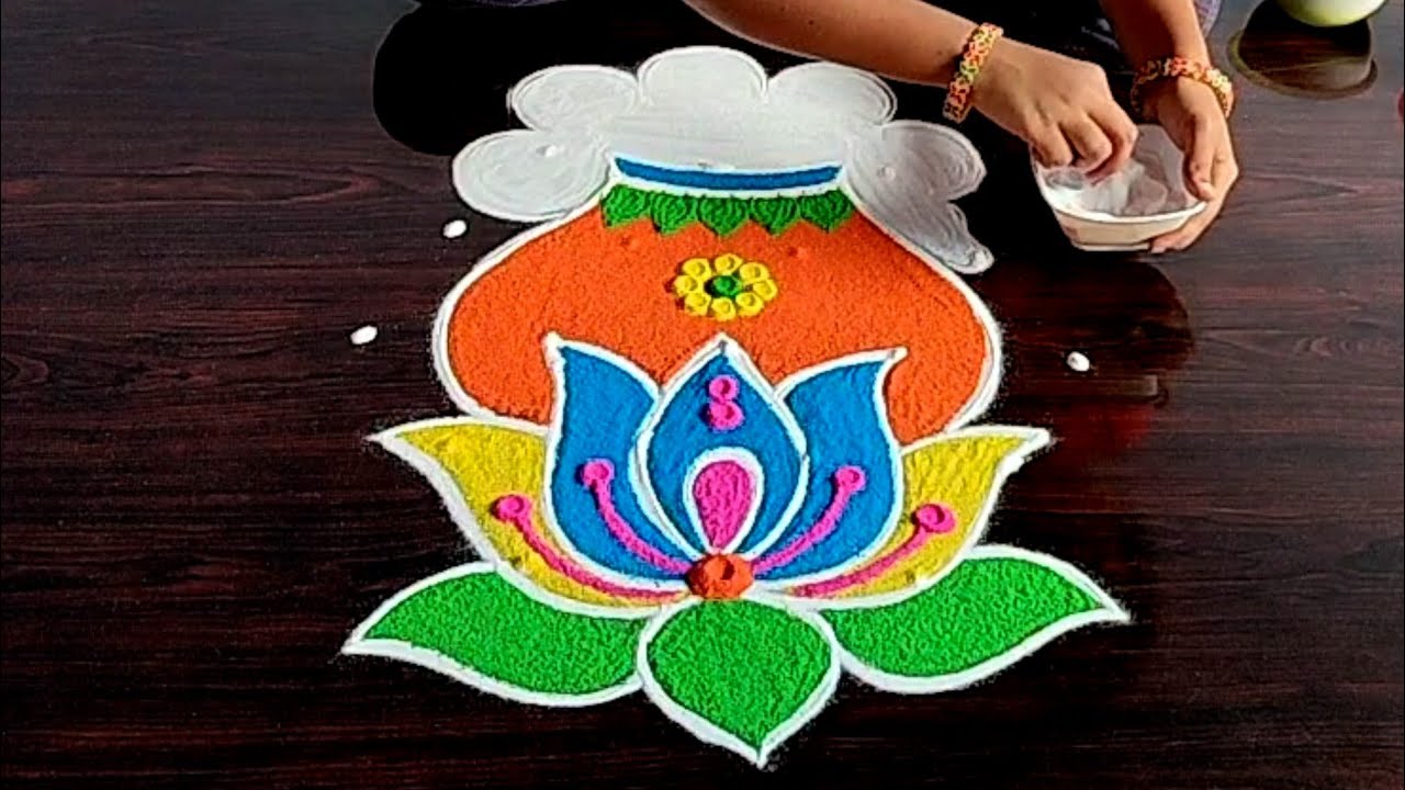 Bhogi Kundala Muggulu 🌹 Sankranthi Pongal Rangoli 🌹 Pongal Muggulu 🌹 Bhogi Muggulu 🌹 Pongal Pot Rang