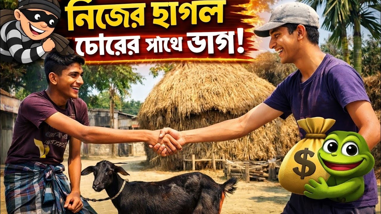 নিজের বাড়ির ছাগল চোরের সাথে ভাগ!🐸🤣🤣
