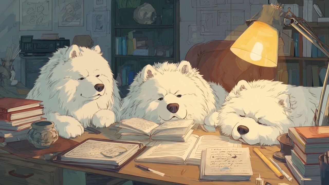 🌙 薩摩耶陪你熬夜念書 | 深夜讀書 Lofi 音樂 — Late Night Study Beats