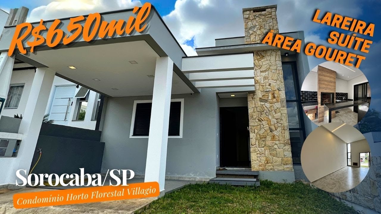 Sorocaba/SP-Condominio Horto Florestal Villagio! Suíte, Lareira, Área Gourmet e muito mais!