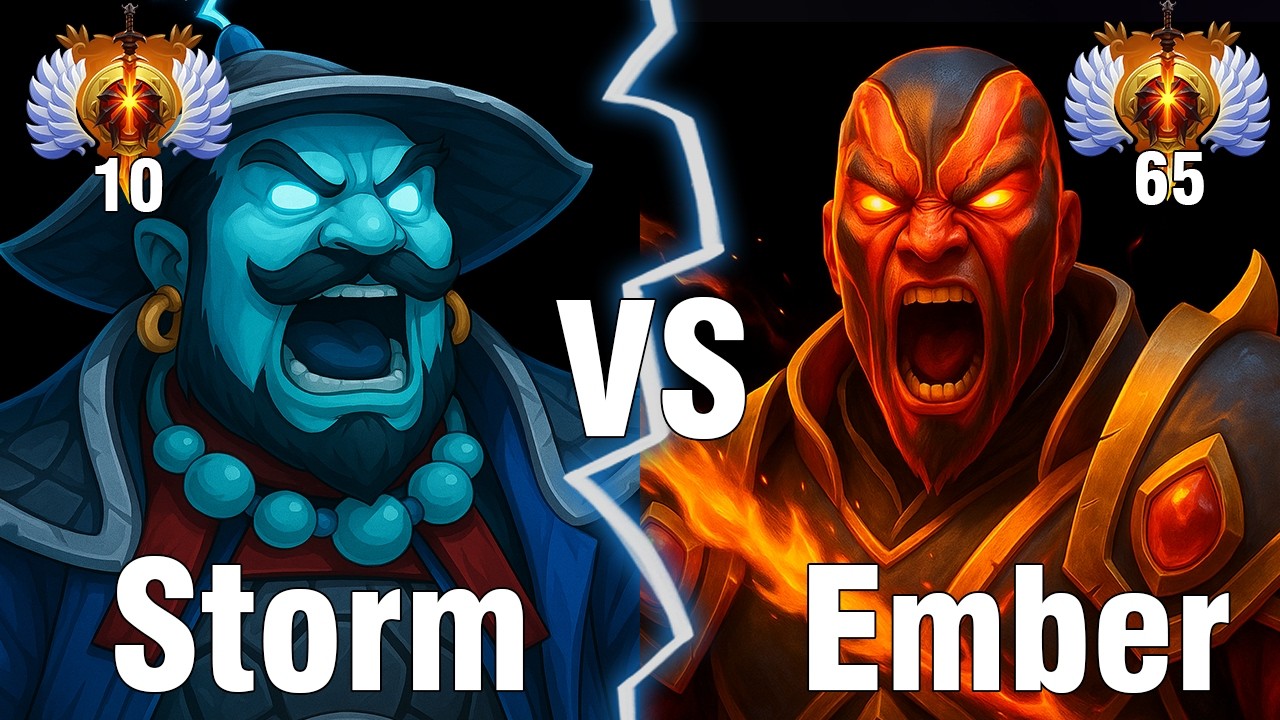 Storm Spirit Rank 10 vs Ember Spirit Rank 65 &mdash; Immortal Mid Showdown! | Dota 2 7.41f