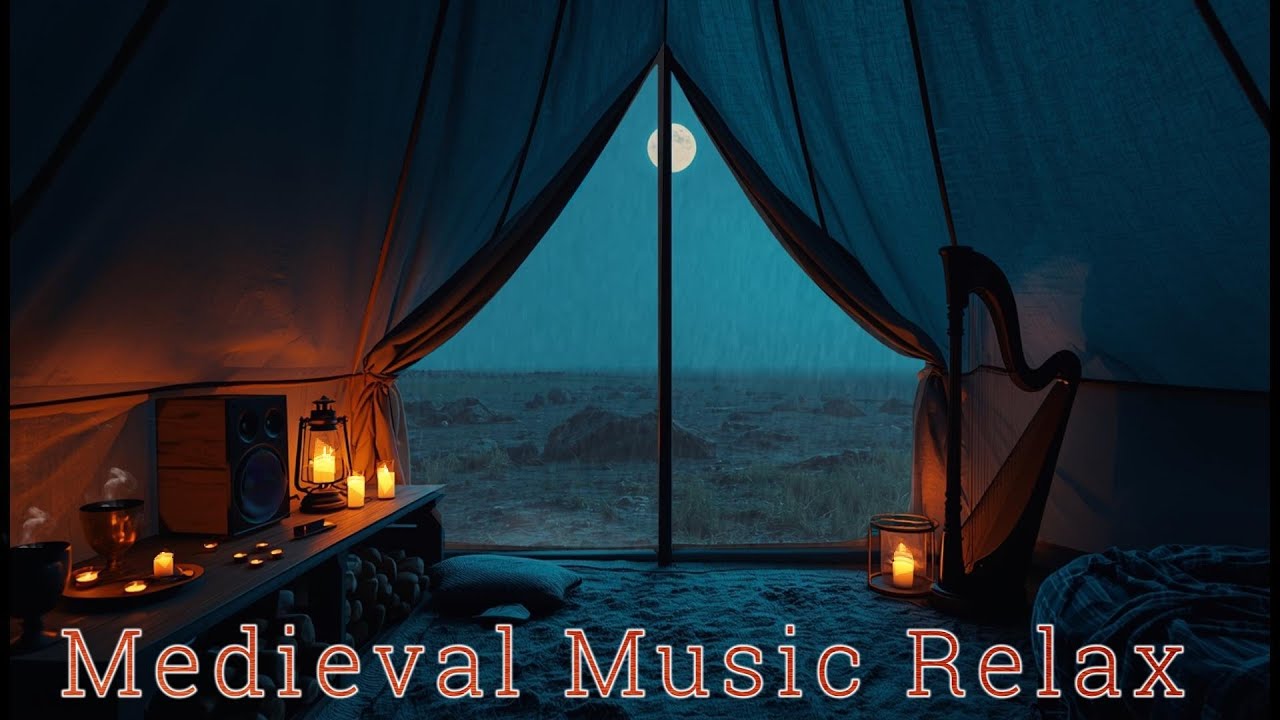 Peaceful Medieval Instrumental + Rain 🌙 Celtic Fantasy Background Music for Deep Sleep & Focus