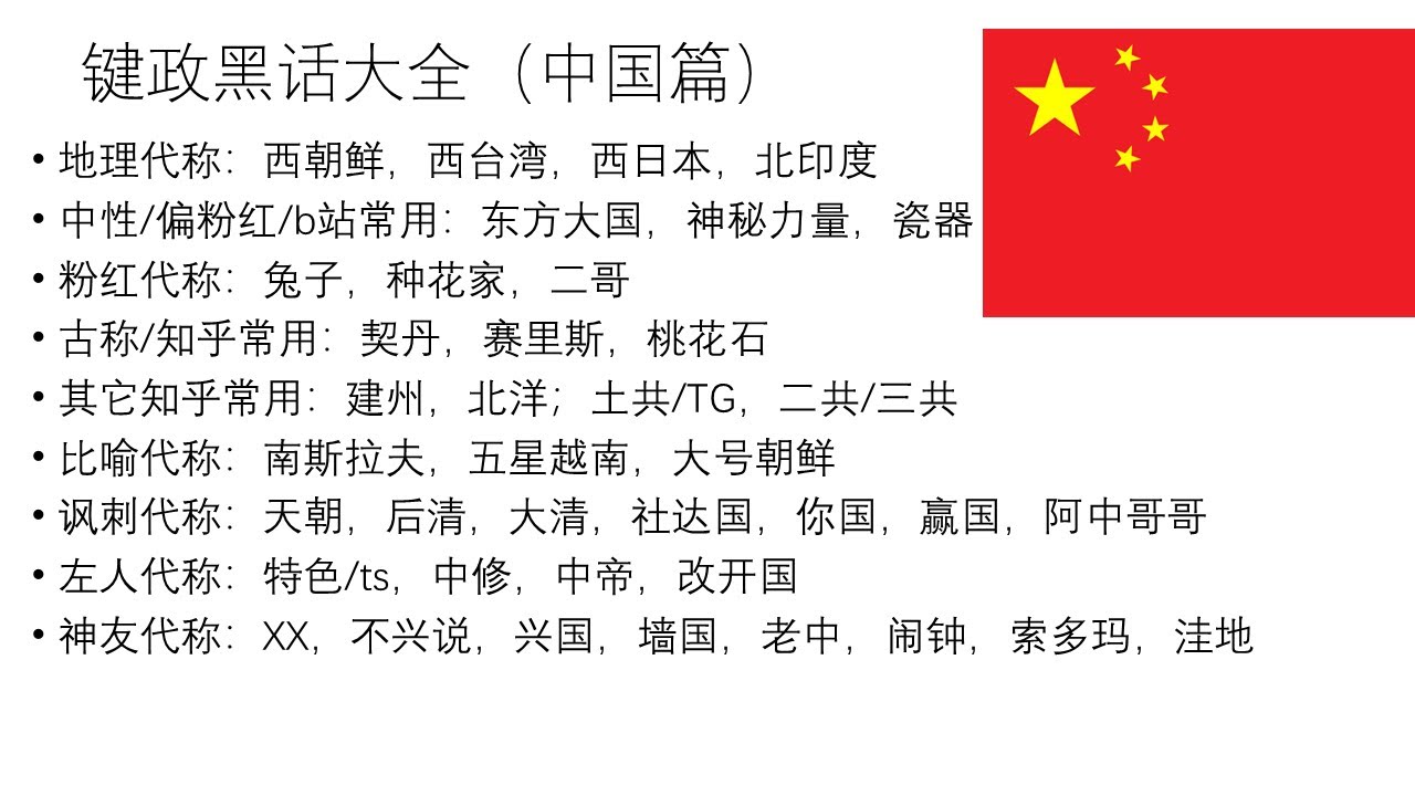 键政黑话大全（中国篇）