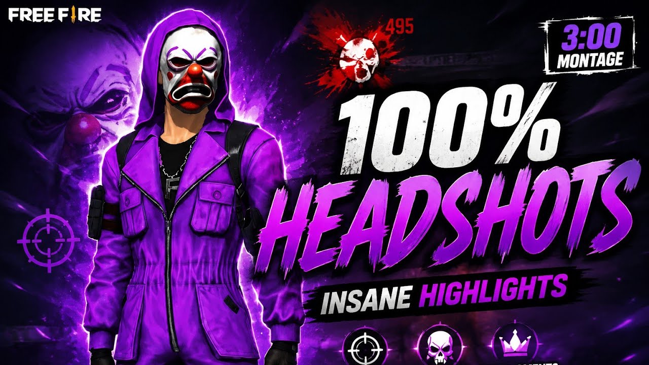 100% Headshots 😈🔥 | Free Fire Best Headshots Montage 2026 | Insane Highlights #FreeFire