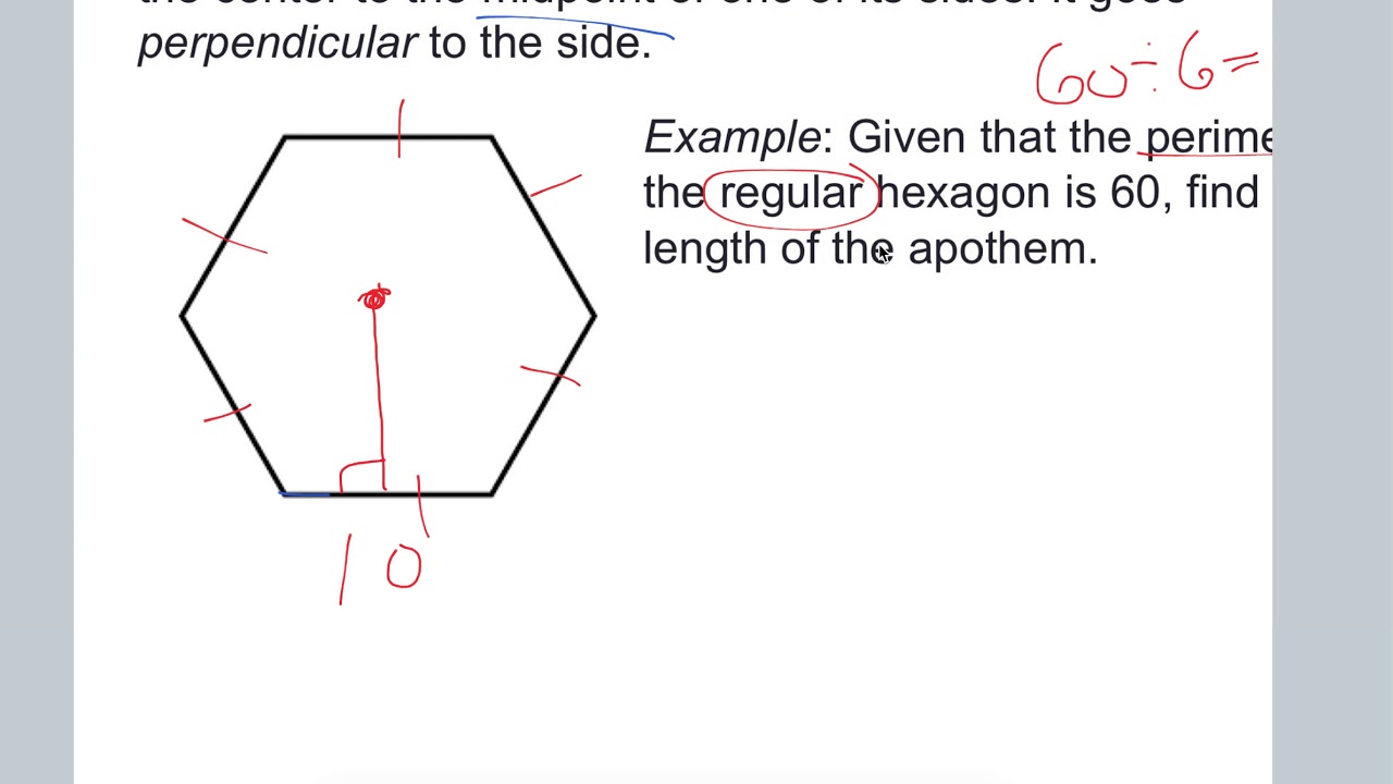 Finding the Length of Apothem Hexagon