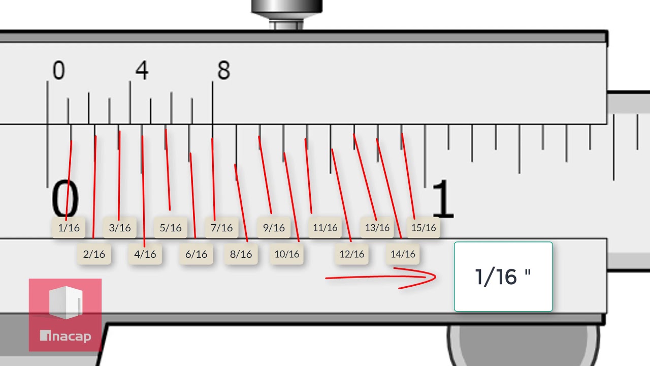 Como medir en fraccion de pulgada - Pie de metro / Vernier / Pie de rey
