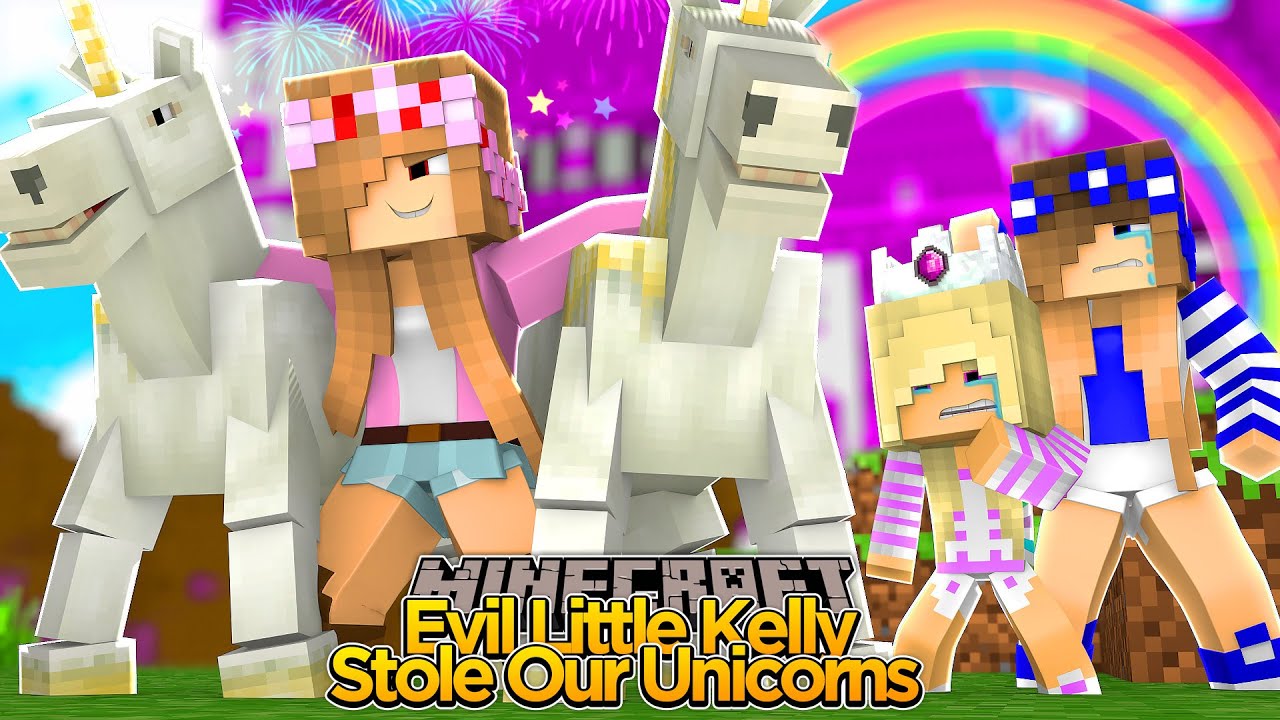 Minecraft - EVIL LITTLE KELLY STOLE OUR UNICORNS! w/ Baby Leah