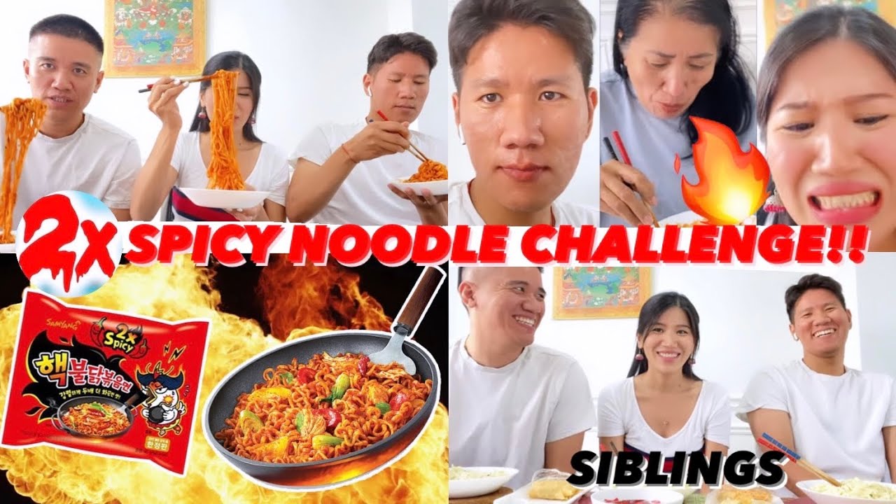 2XX SPICY NOODLE CHALLENGE!😳🔥🔥BAD ENDING**😭 (Siblings Edition) @JennyDolma