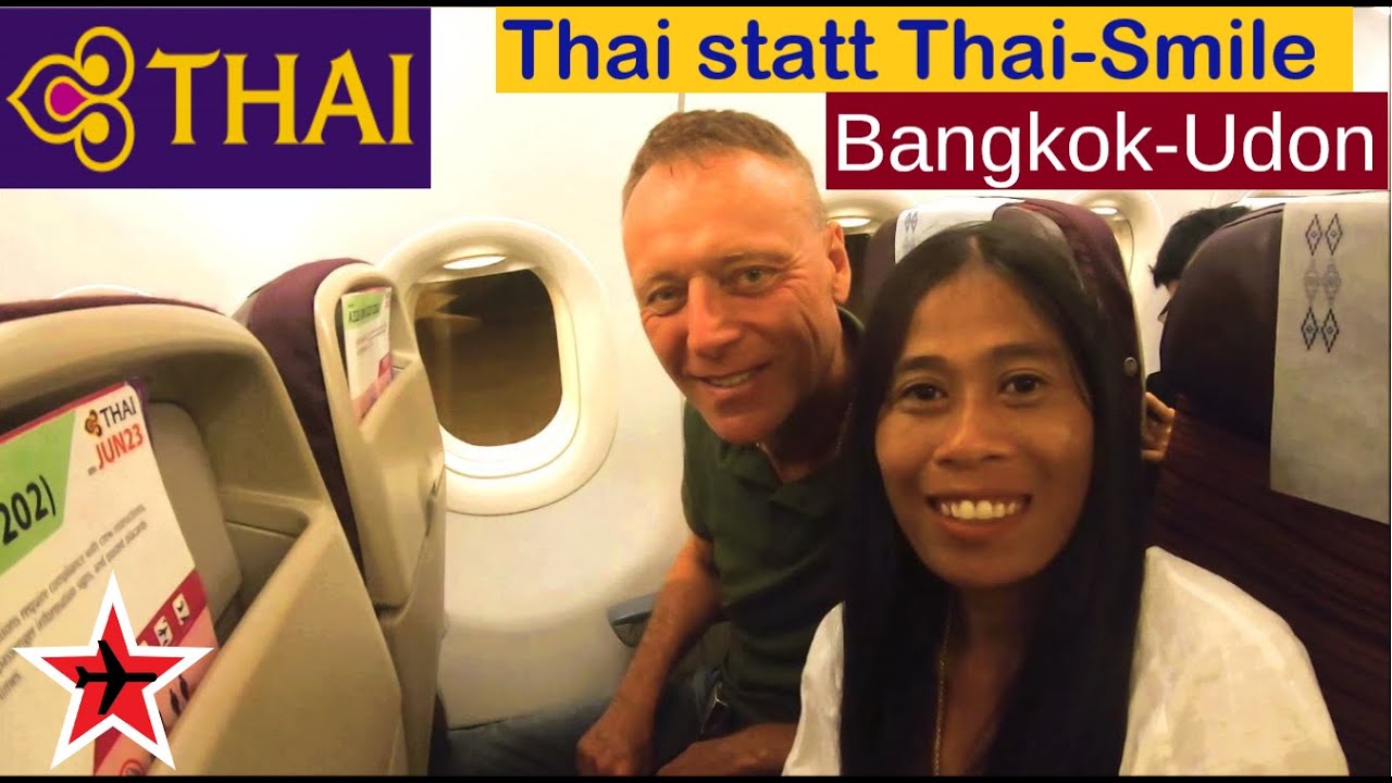 Thai Airways Flug von Bangkok nach Udon Thani || Thailand Trip Report