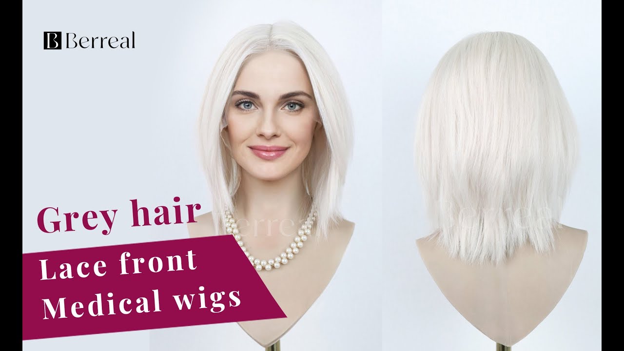 Silver wig👍Grey wig,Lace front Medical wigs,100% human hair#silverwig #greywig #lacetopwigs