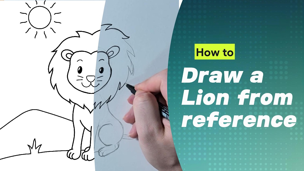 Draw a Lion, step by step simple guide