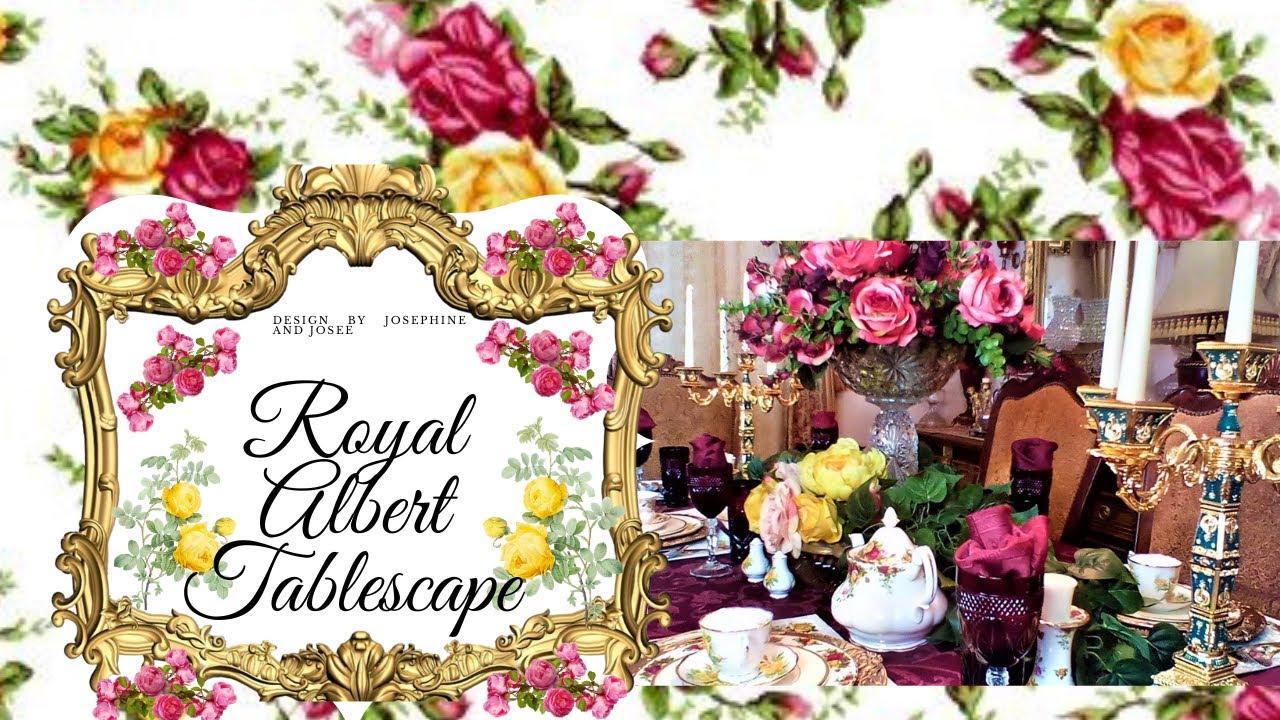 Изысканная сервировка стола из фарфора Royal Albert Old Country Rose.
