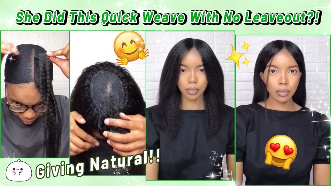 🤔Have You Tried Quick Weave Without Leaveout? Tutorial For Hair Extensions #Elfinhair