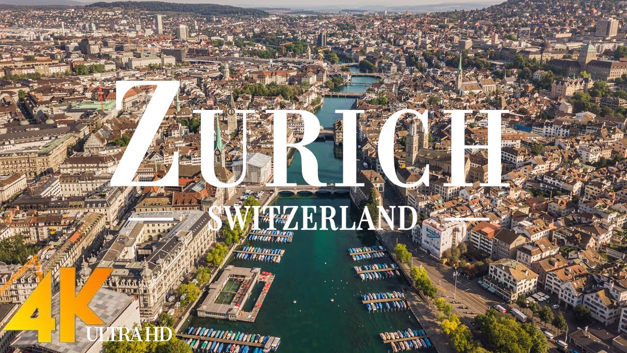 Zurich 4K drone view • Amazing Aerial View Of Zurich | Relaxation film with calming music