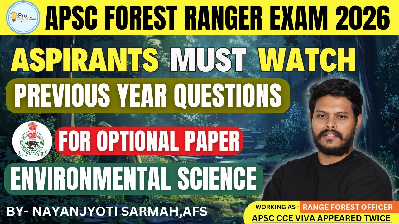APSC FOREST RANGER PYQs | EVS OPTIONAL | PART-1 | ASSAM FOREST SERVICE | #apsc #forestranger