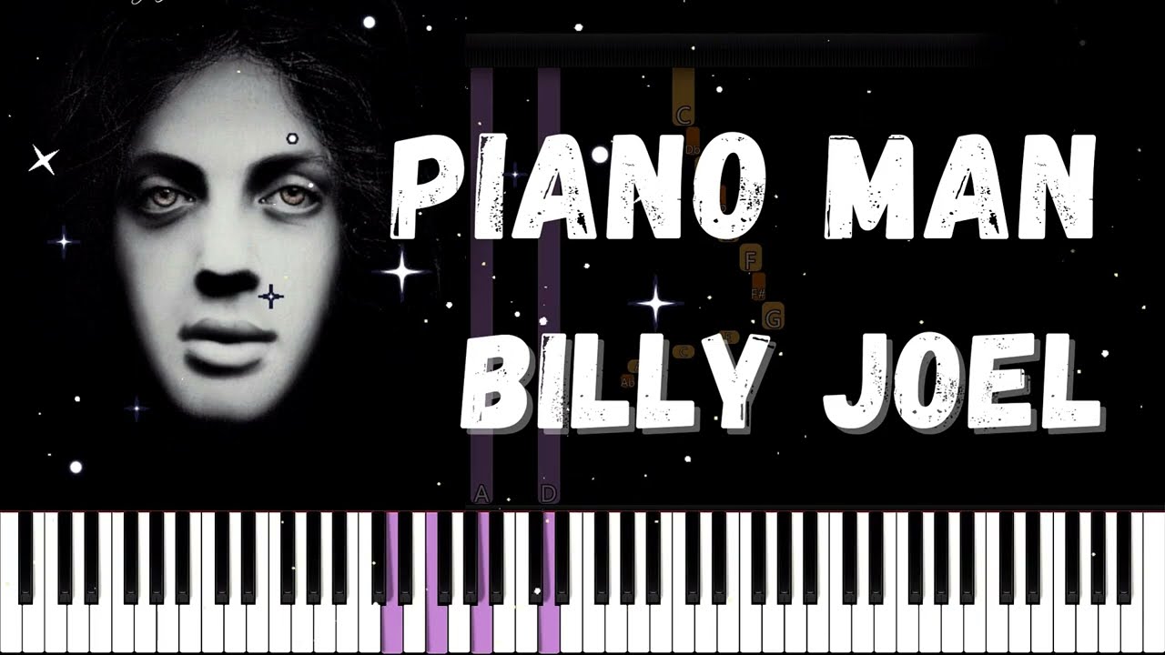 Piano Man - Billy Joel - Piano Tutorial w/lyrics - + SHEETS BEST VERSION
