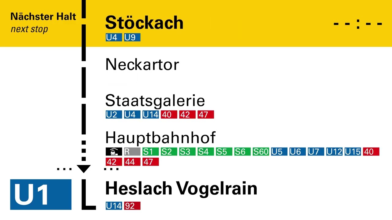 U1 Ansagen der Stuttgarter Stadtbahn SSB