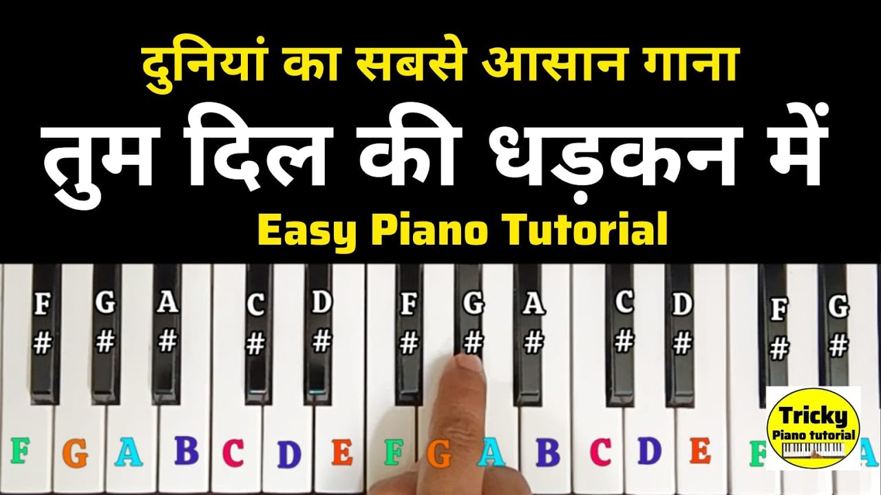 Tum Dil Ki Dhadkan Mein Rehte Ho Piano Tutorial With Notes | Dhadkan Movie Song Piano Tutorial