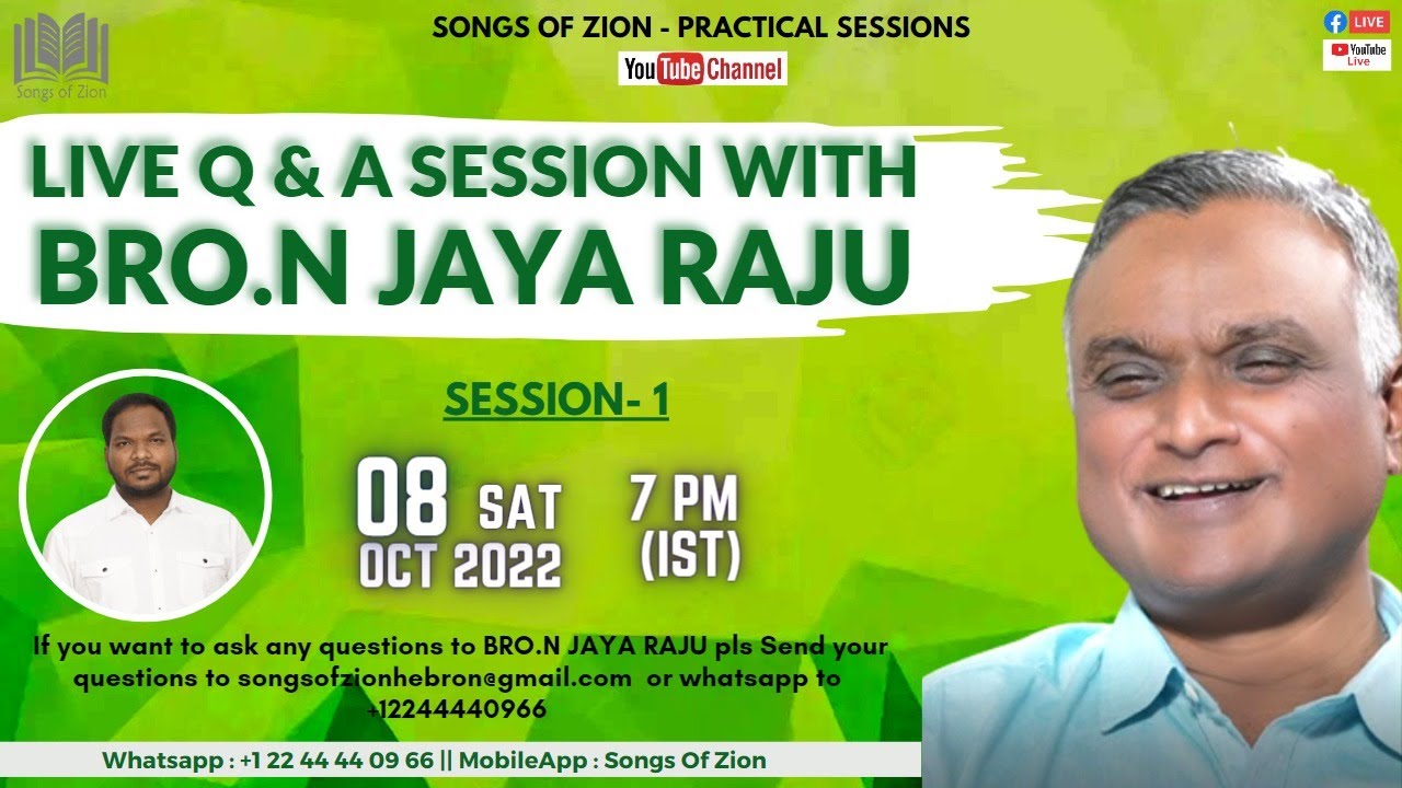 Post your Questions in Comments || Session-1 || Live Q&A Session with Bro.Jayaraju(08-Oct-22)