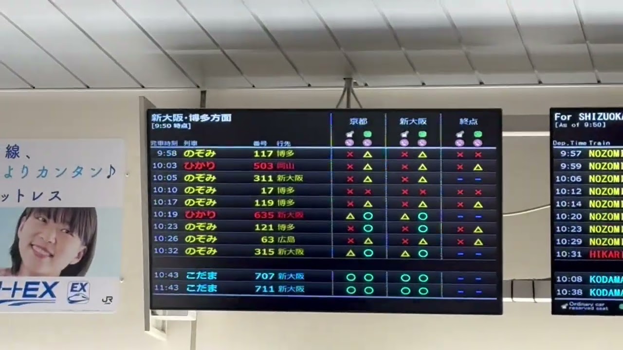 今日の名古屋駅　新幹線のりば　2026年2月21日(土) 09:51頃の様子