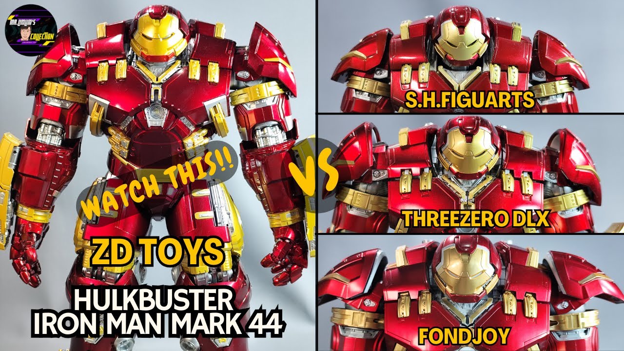 COMPARE IRON MAN MARK 44!! ZD TOYS HULKBUSTER vs SHFIGUARTS, FONDJOY & THREEZERO DLX
